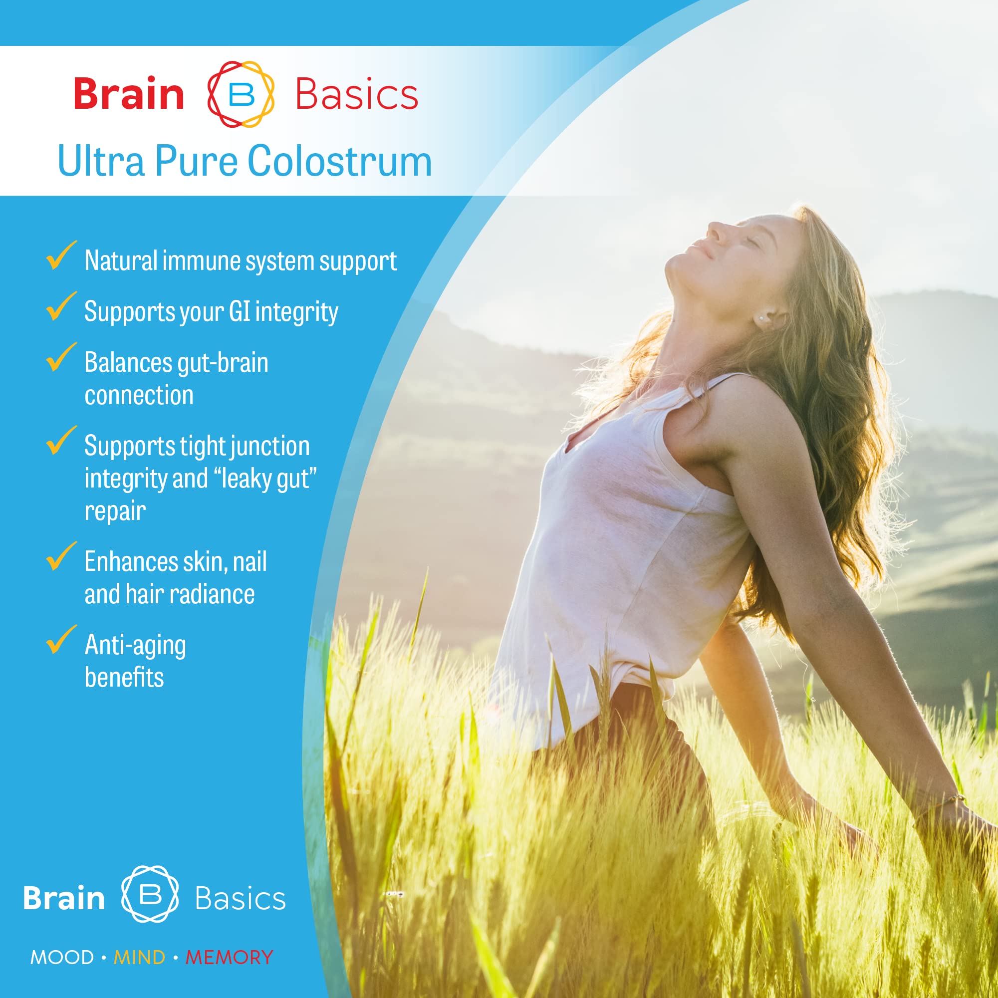 Brain Bean Colostrum lactoferrina para soporte inmunitario suave.