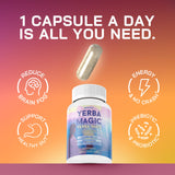 Brainista Yerba Magic: persona trabajando en escritorio con energía sostenida.