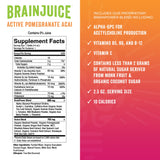 BrainJuice Active ingredientes clave: mezcla nutritiva para cerebro y resistencia.