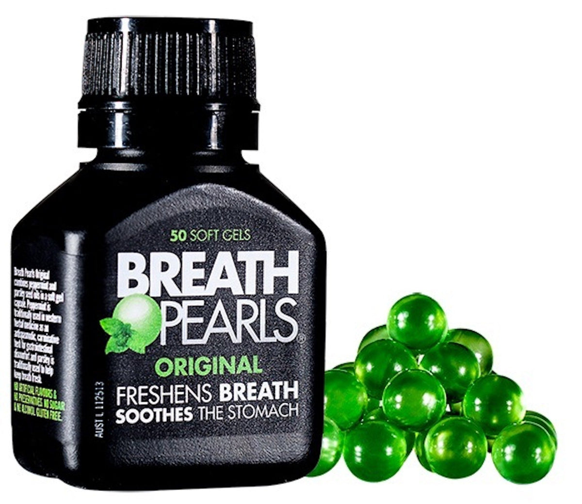 Breath Pearls aliento fresco en botella para refrescar tras las comidas