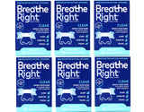 Tira nasal clara Breathe Right para piel sensible, lista para uso nocturno.