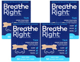 Tiras nasales Breathe Right Original tan para apertura nasal nocturna.