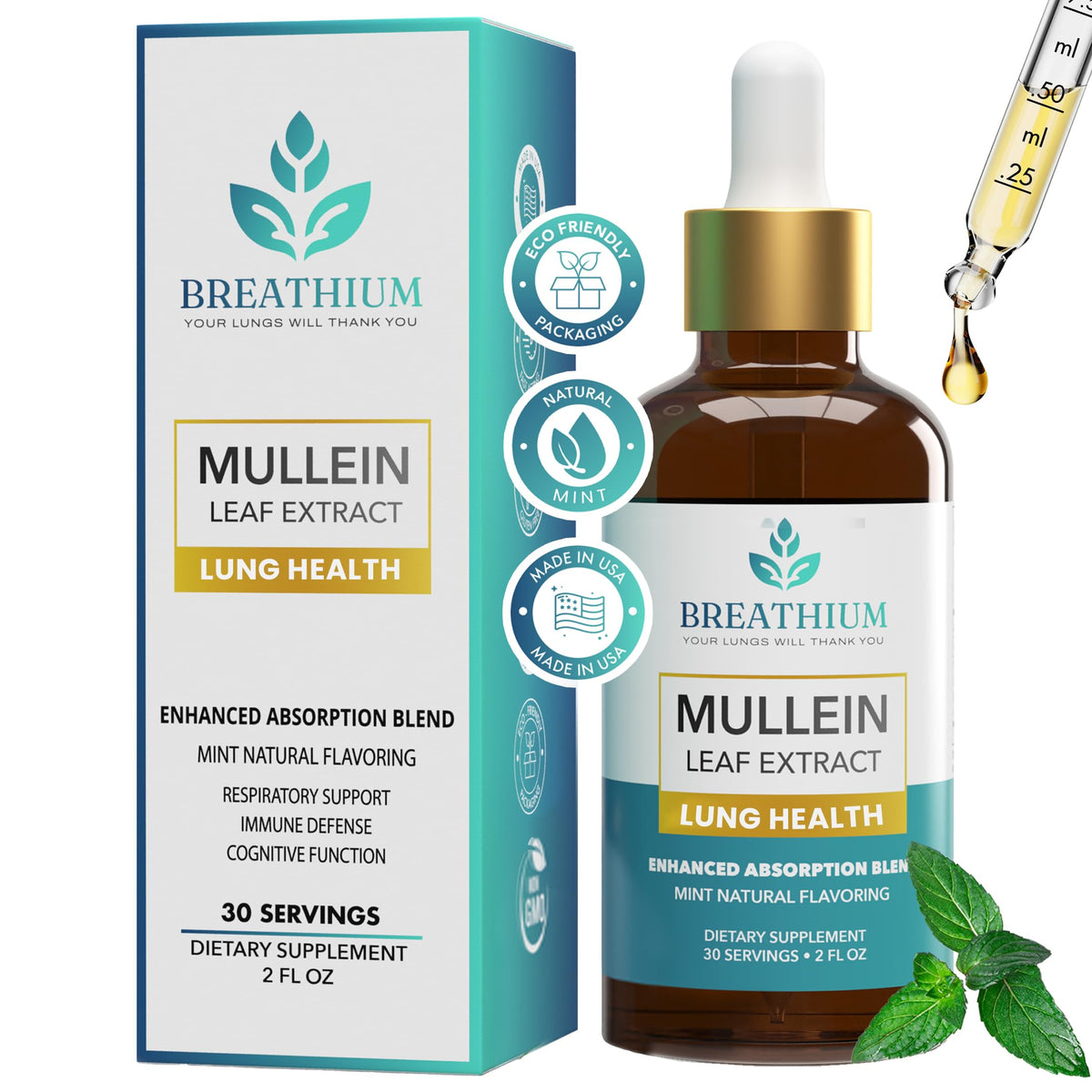 Breathium Gotas Verbascum - Botella elegante para uso diario y dosificación precisa