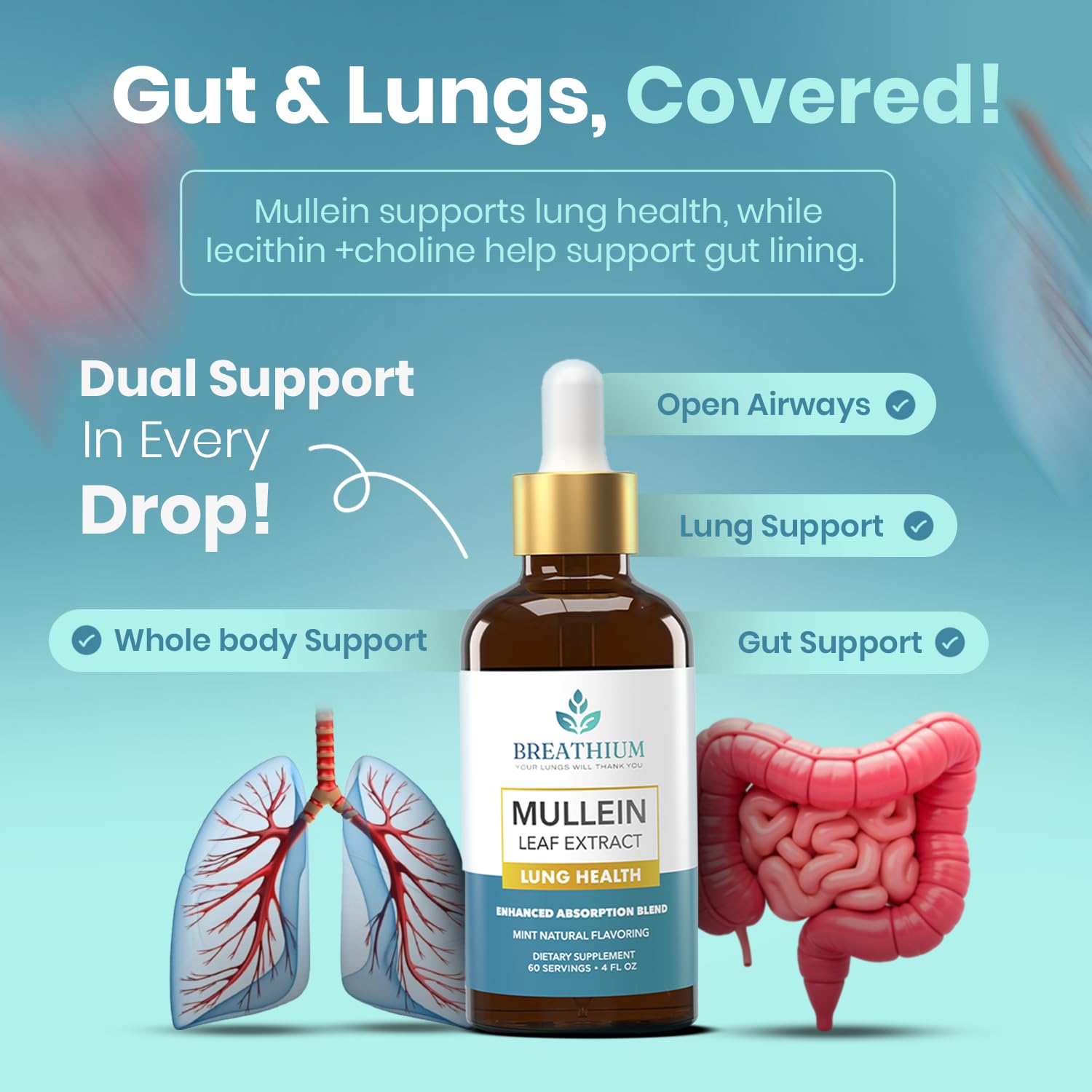 Breathium Gotas Verbascum - Dosis diaria para apoyo suave respiratorio