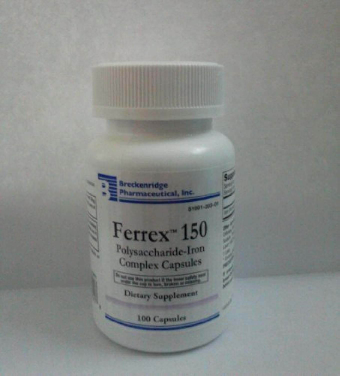 Breckenridge Ferrex 150, cápsulas de hierro polisacarido para apoyar el hierro diario