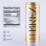 BRĒZ Flow: lata limón con flor de sauco para sabor refrescante.