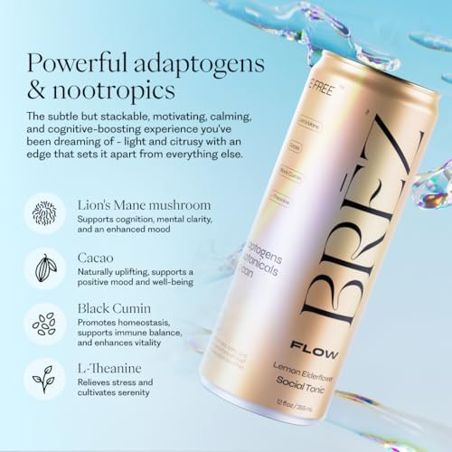 BRĒZ Flow: sabor refrescante y carbonatada con limón y flor de saúco en lata.