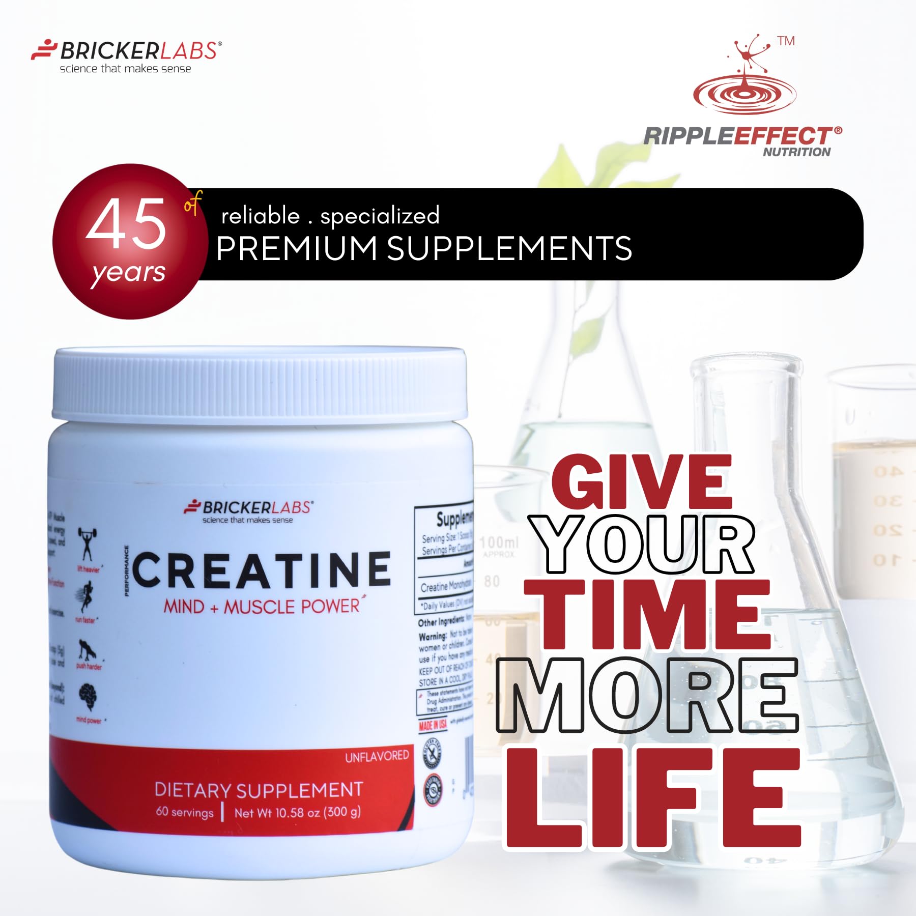 Bricker Labs Creatina Monohidrato: opción vegana y libre de gluten para diversas dietas