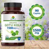 Brieofood Gotu Kola Orgánica, etiqueta certificada para transparencia y confianza.
