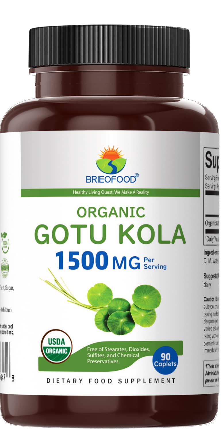 Brieofood Gotu Kola de 1500 mg porciones 45, uso diario práctico.