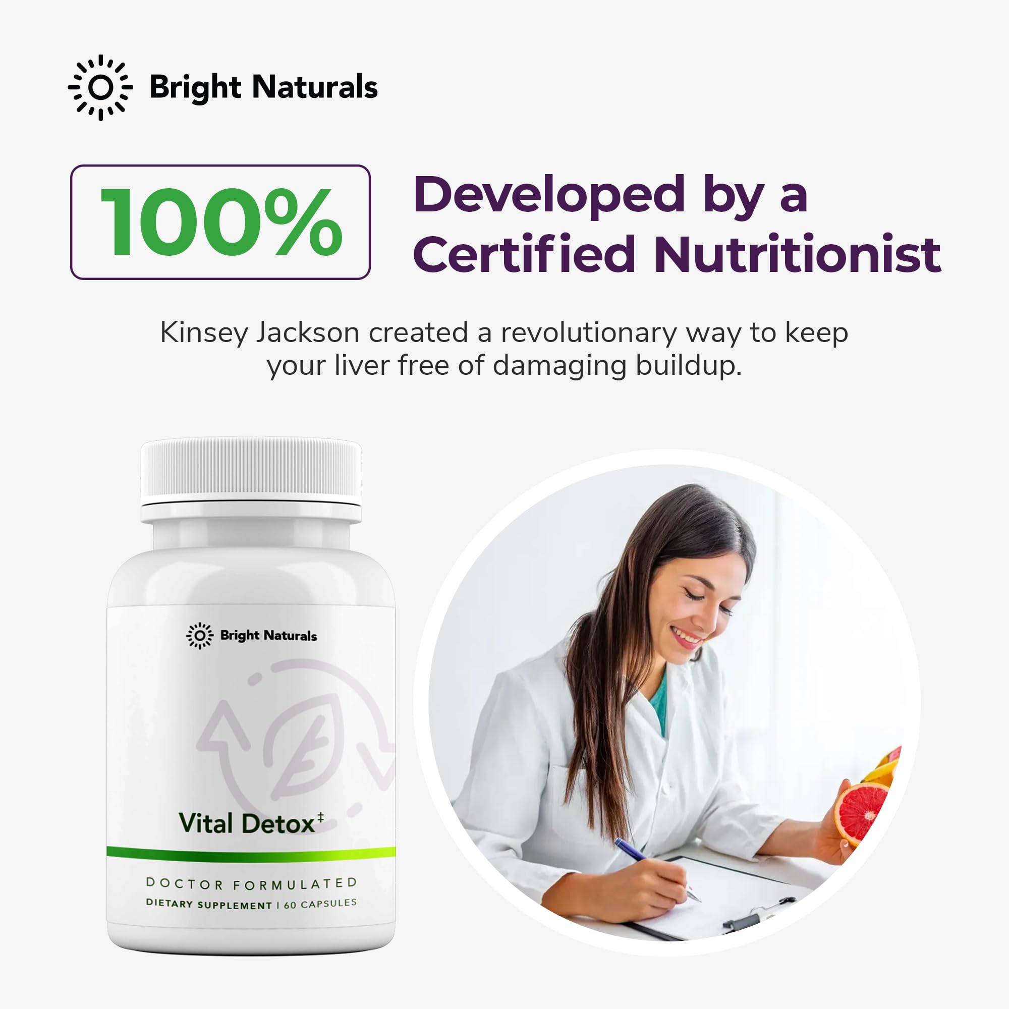 Bright Naturals Vital Detox: caja de presentación y claridad de fórmula