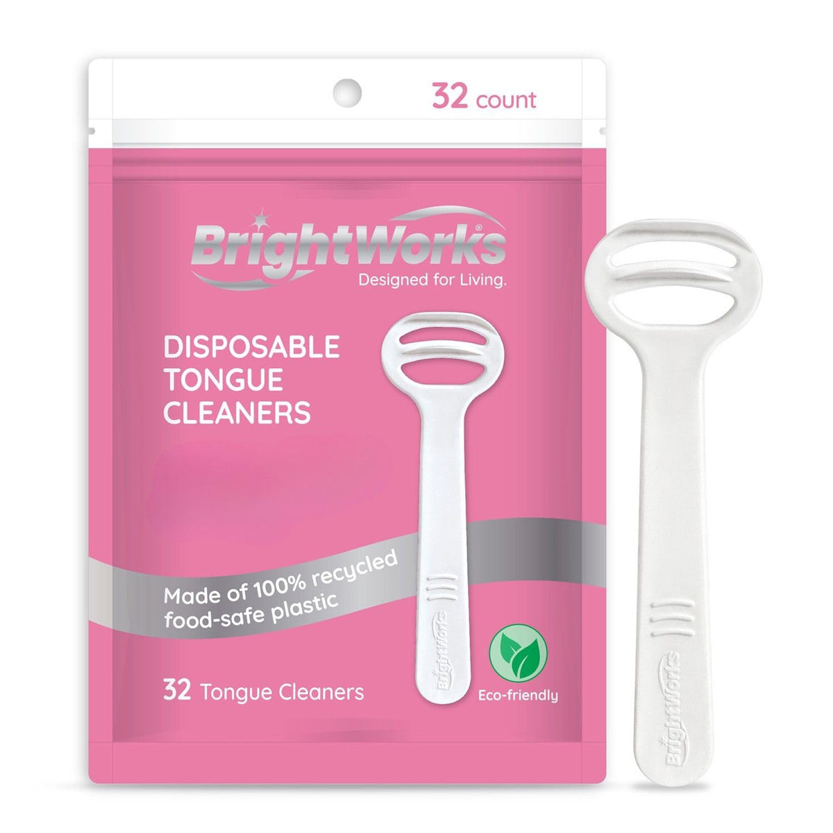 BrightWorks rascador de lengua curvo desechable para aliento más fresco