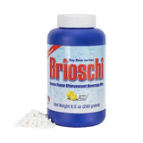 Etiqueta de Brioschi Limón, origen italiano, experiencia refrescante para molestias leves.