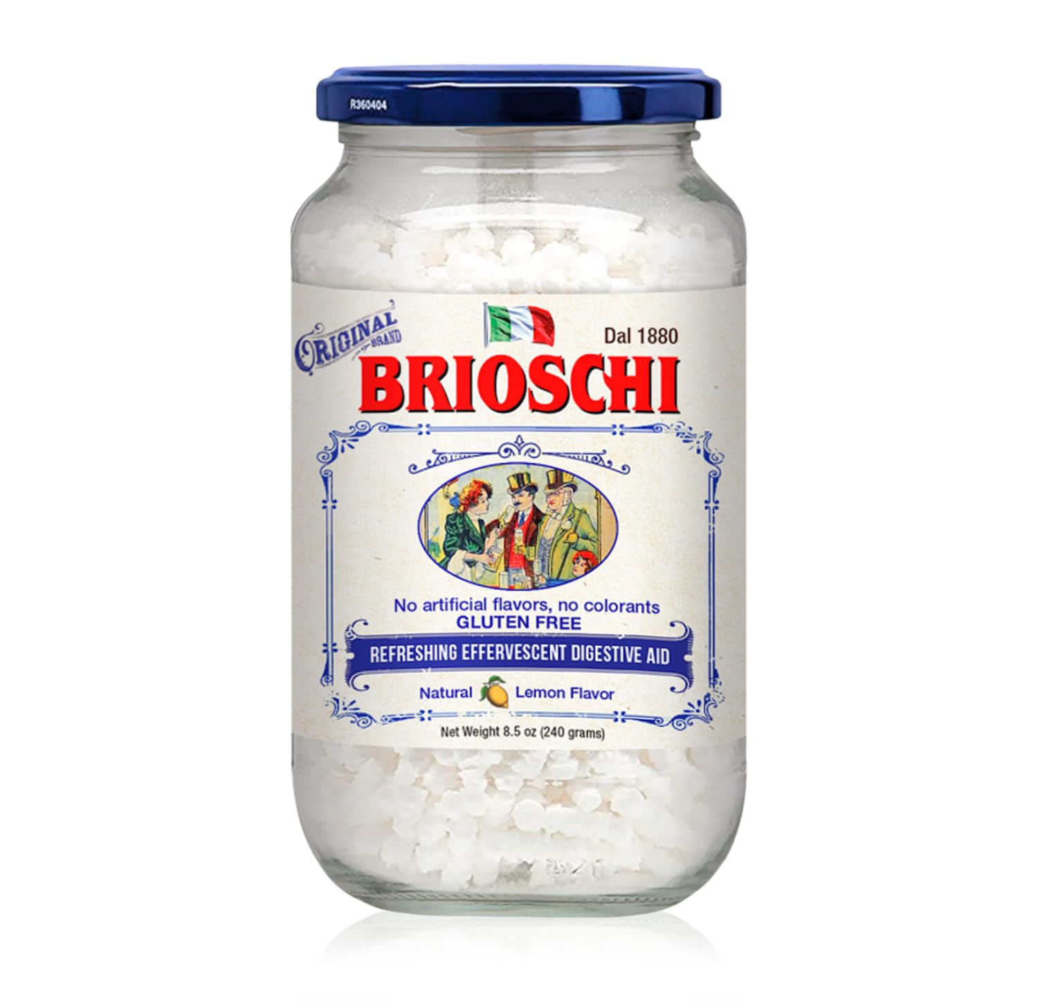 Brioschi limón: polvo se disuelve en agua con efervescencia rápida.