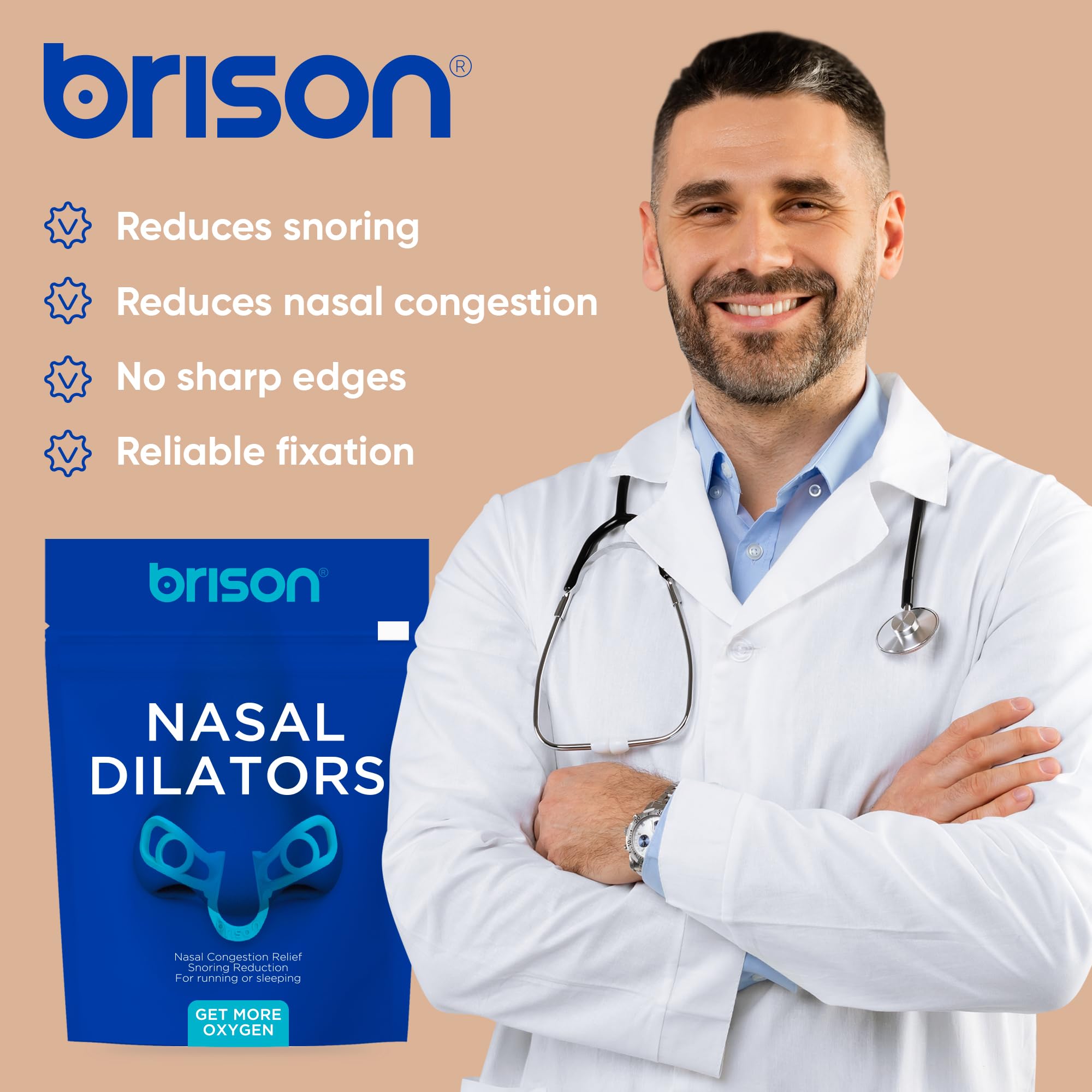Brison dilatadores nasales doble dureza: ideal para descanso nocturno y actividad física.