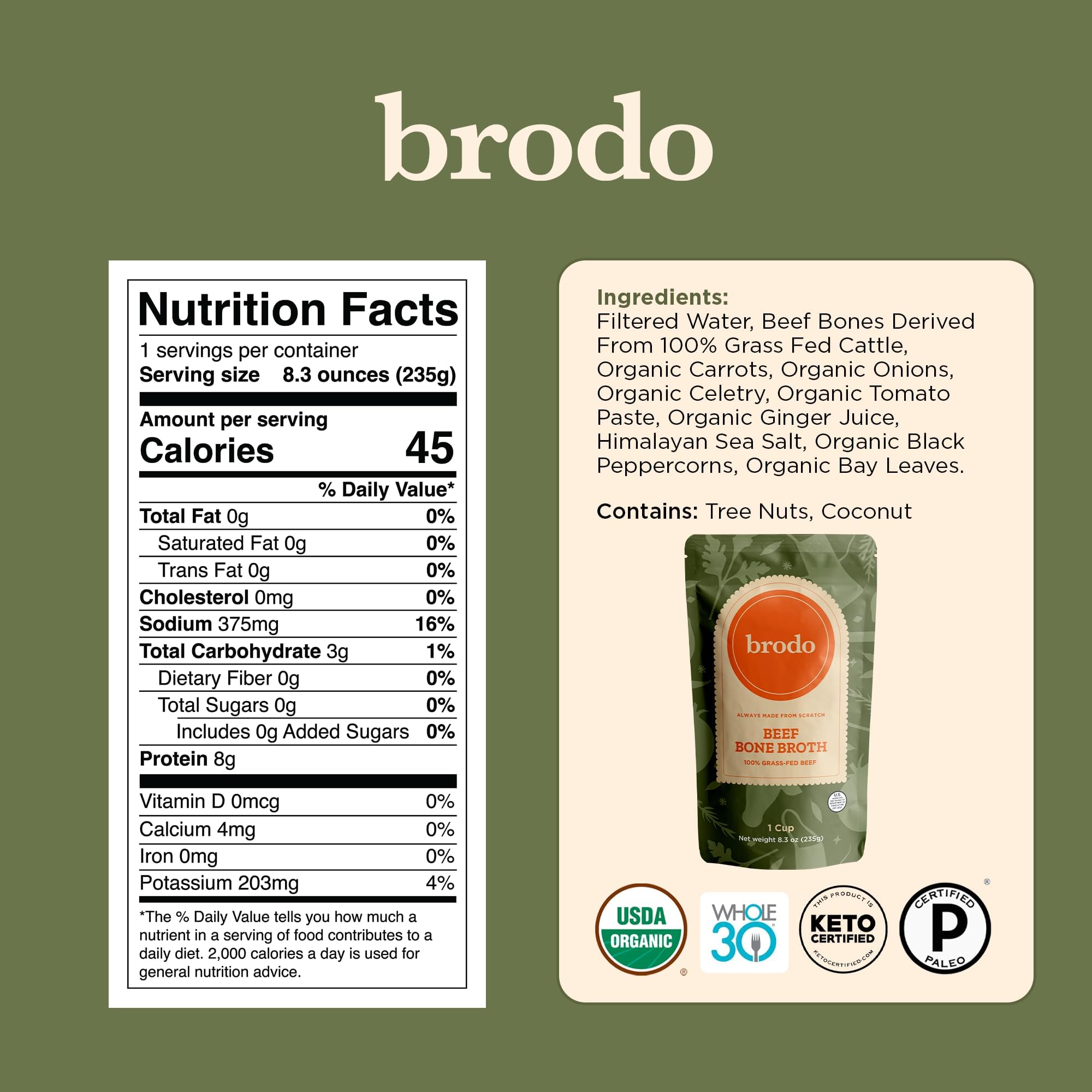 Brodo base para sopas y guisos, sabor profundo