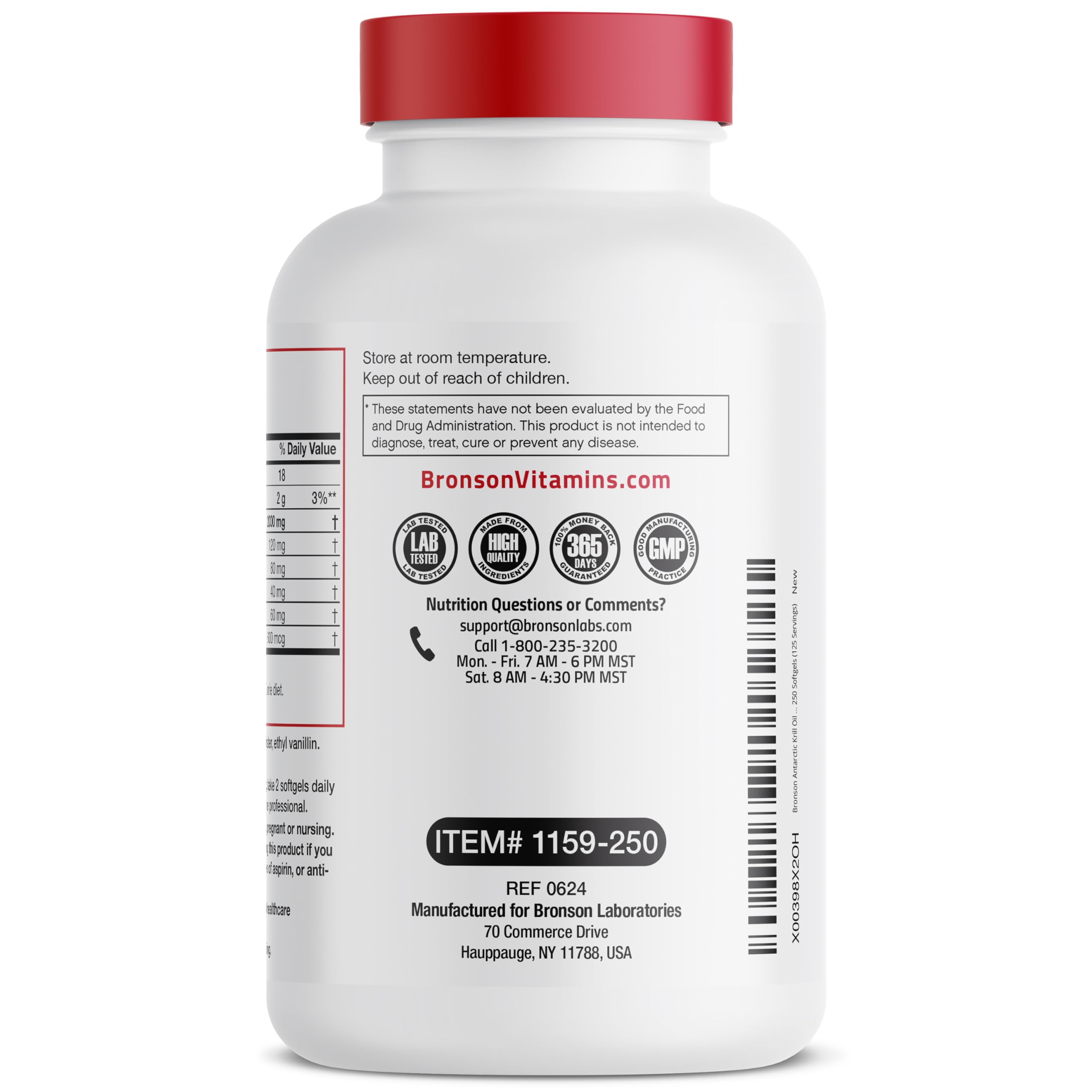 Bronson Aceite de Krill Antártico certificado cGMP y laboratorio.