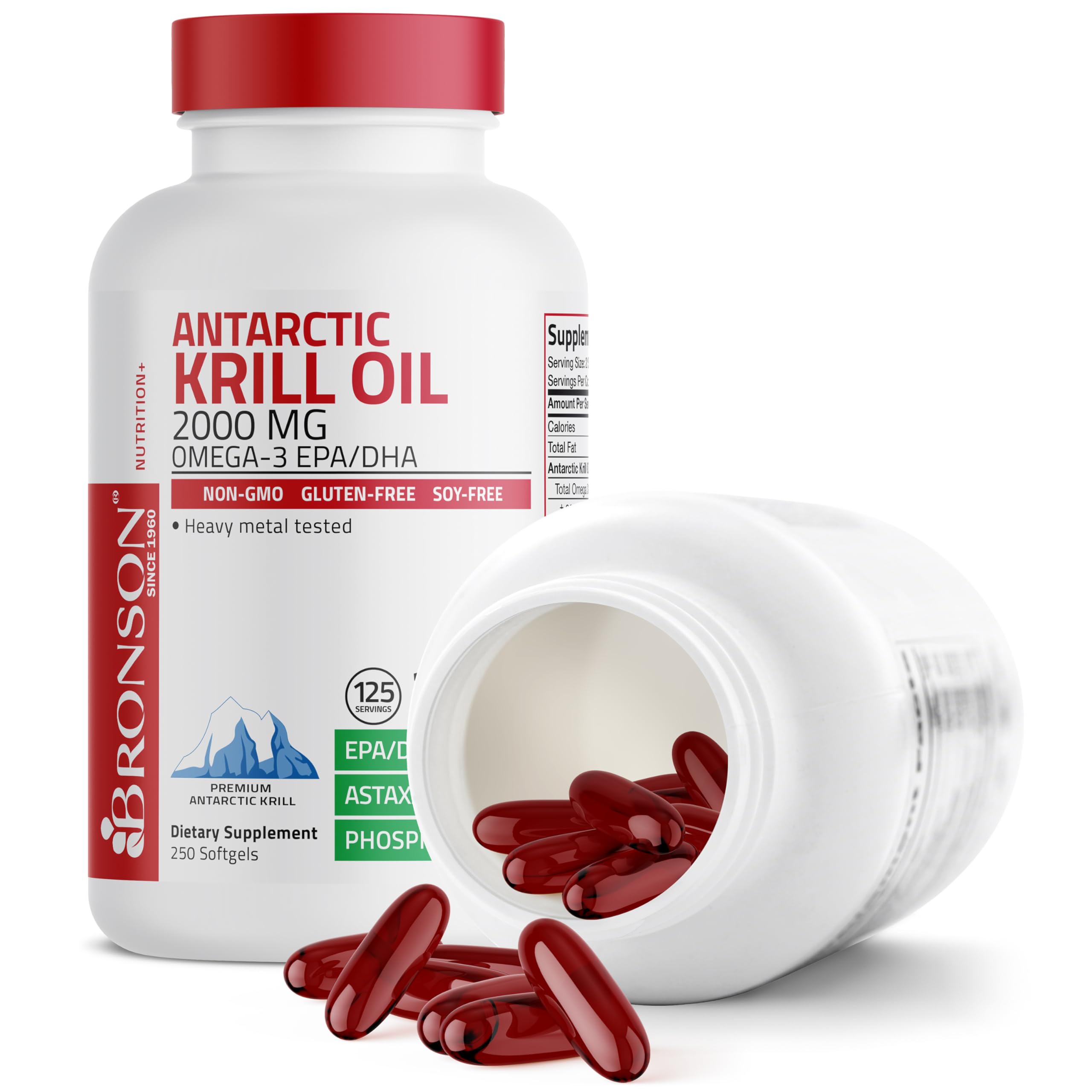 Bronson Aceite de Krill Antártico krill de aguas antárticas para salud general.