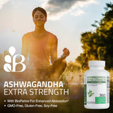 Bronson Ashwagandha, etiqueta BioPerine: fácil identificación y uso seguro.