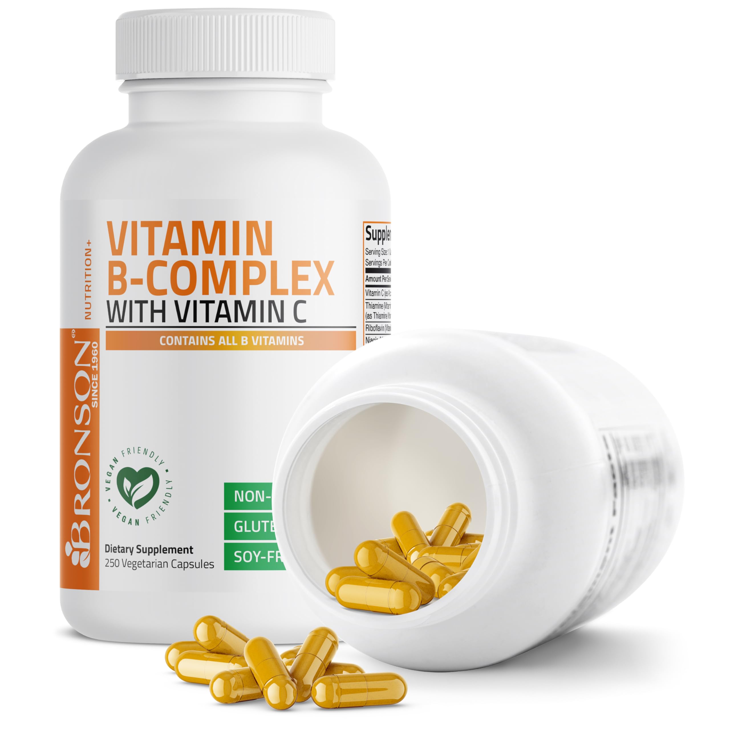 Bronson B Complex cápsulas: fórmula libre de gluten para dietas sensibles.