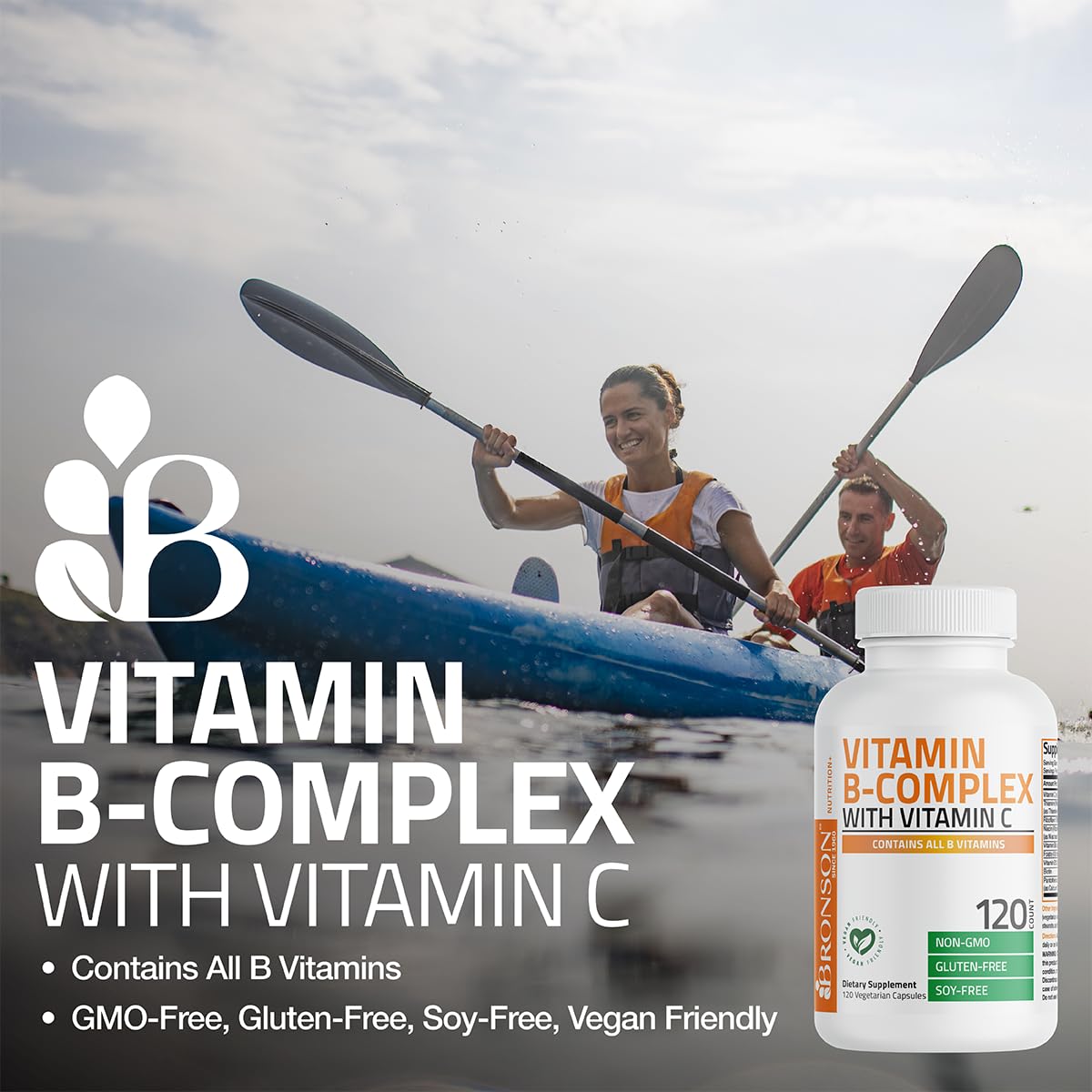 Bronson B Complex cápsulas: apoyo al sistema nervioso y al metabolismo energético.
