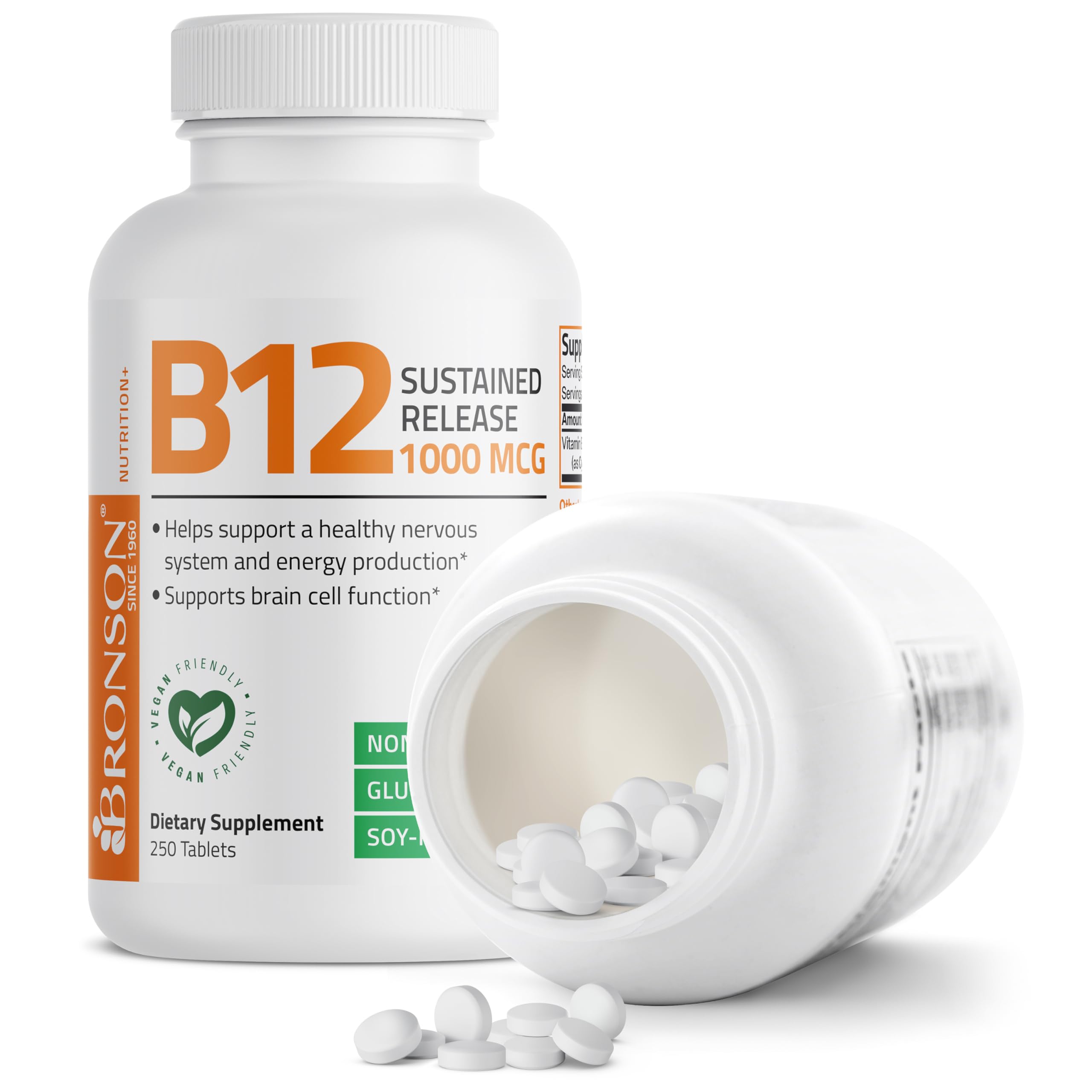 Bronson B12 envase de 250 cápsulas listo para uso diario