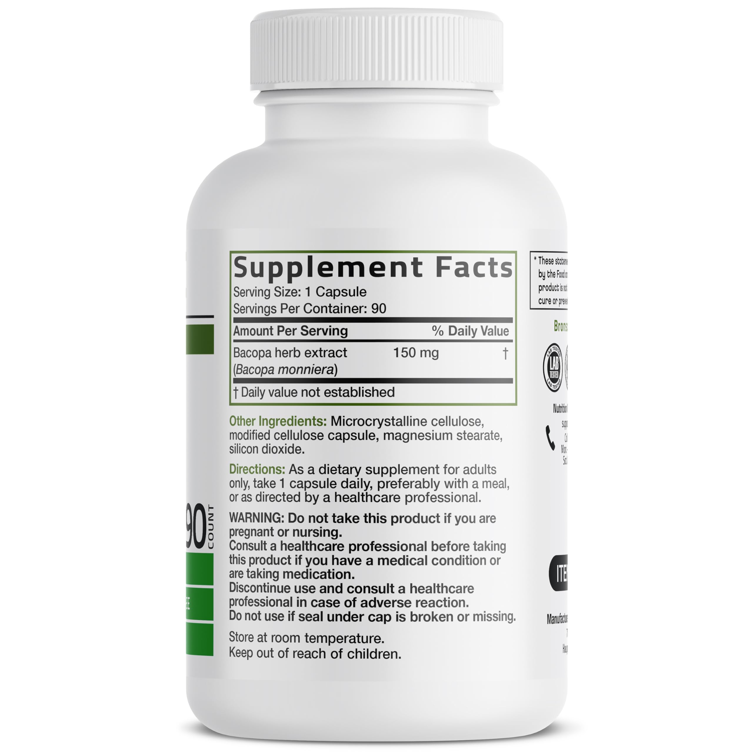 Bronson Bacopa: hojas de bacopa en primer plano para beneficios cognitivos.
