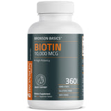 Bronson Biotina etiqueta-producto: información clara sobre calidad e ingredientes.