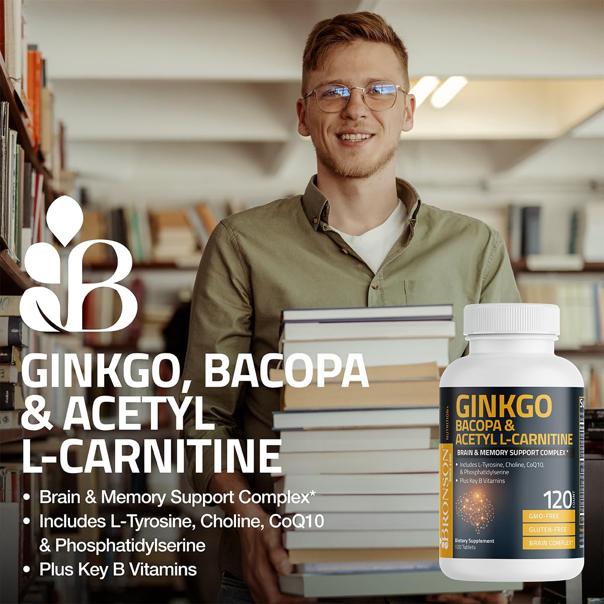Bronson CoQ10 y Phosphatidylserine: salud cerebral y resistencia sostenida.