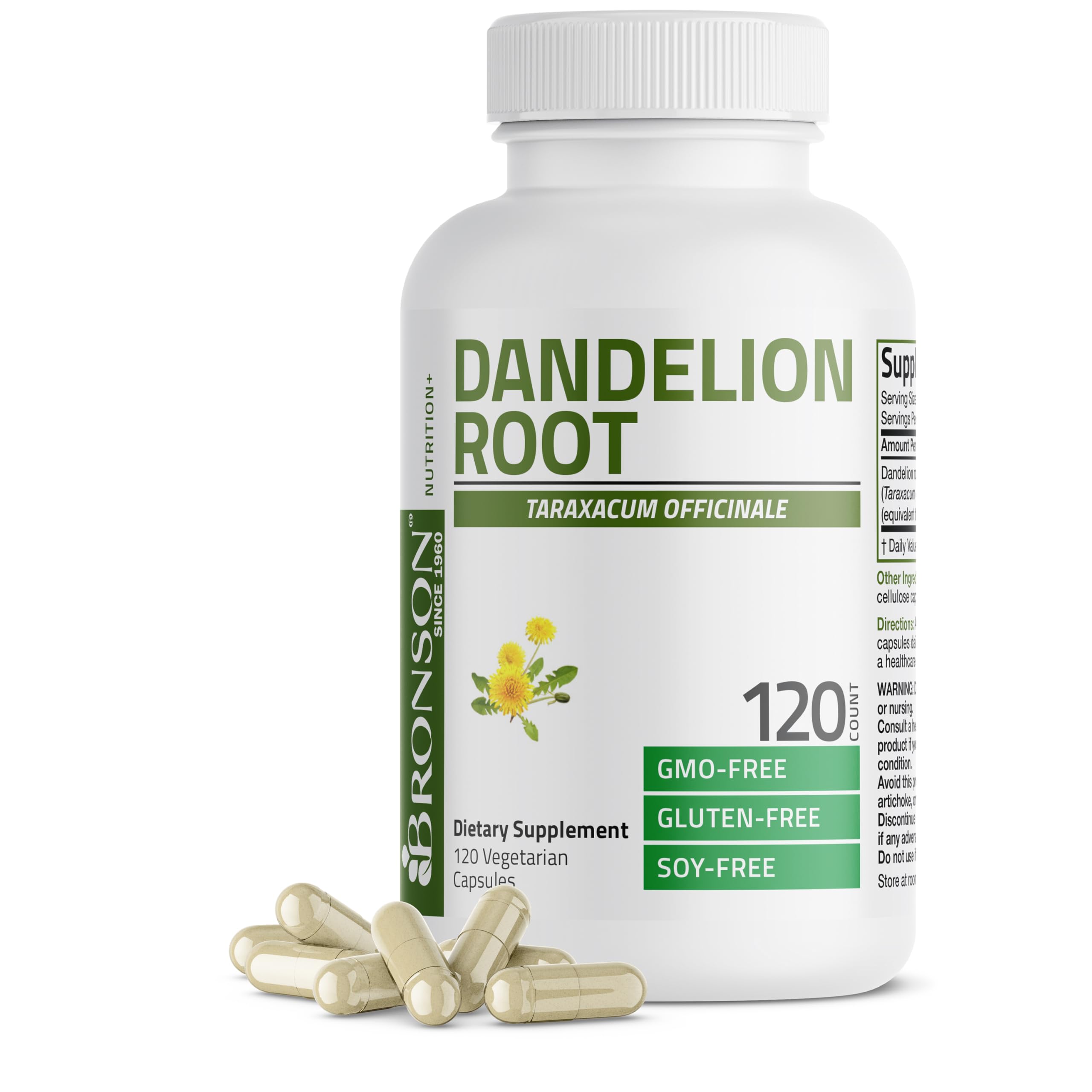Bronson Diente de León Extracto: cápsulas de alta potencia para apoyar hígado y riñones.