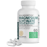 Bronson glicinato de magnesio 200 mg, botella, absorción superior para uso diario.