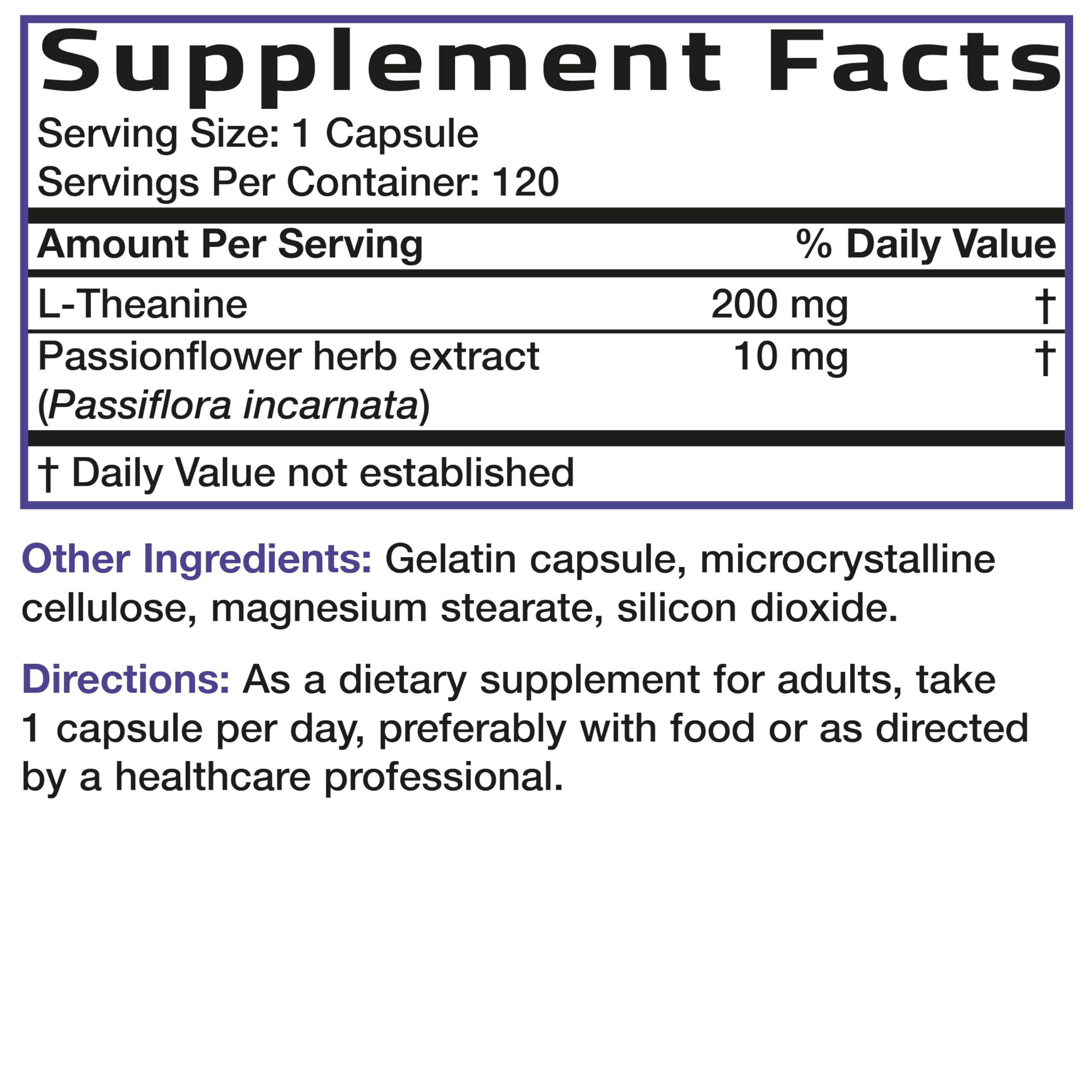 Bronson L-Theanine 200 mg, botella destacando calidad y seguridad sin gluten ni soja.
