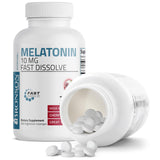 Bronson Melatonina 10 mg, soporte para uso nocturno, disolucion rapida