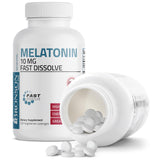 Tabletas Bronson Melatonina 10 mg para dosis fáciles y dormir mejor.