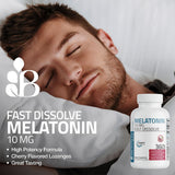 Bronson Melatonina 10 mg, tableta sabor cereza facilita la ingesta nocturna.