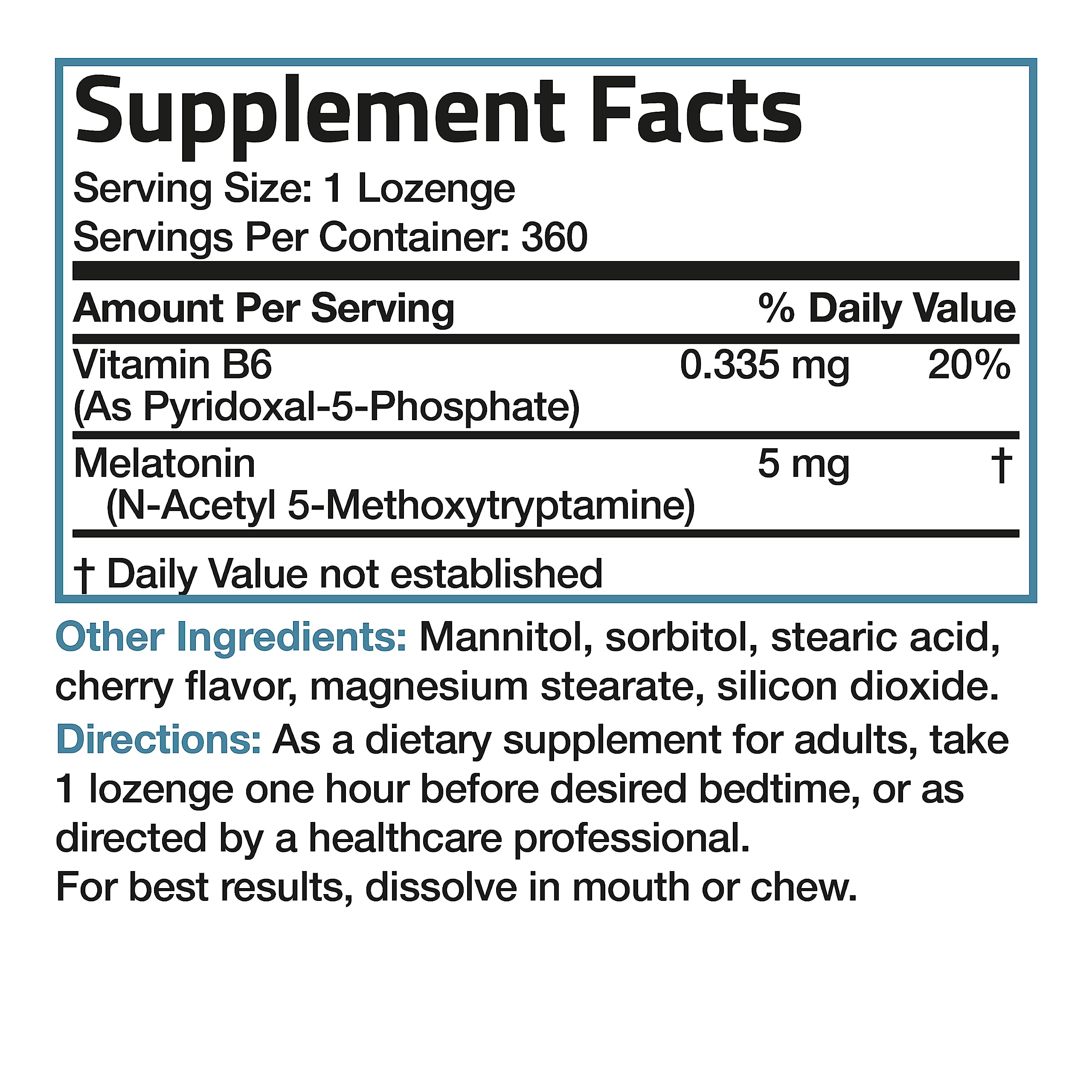 Bronson Melatonina 5 mg, dosis nocturna para uso conveniente