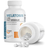 Bronson Melatonina sabor naranja, tabletas masticables para consumo cómodo.