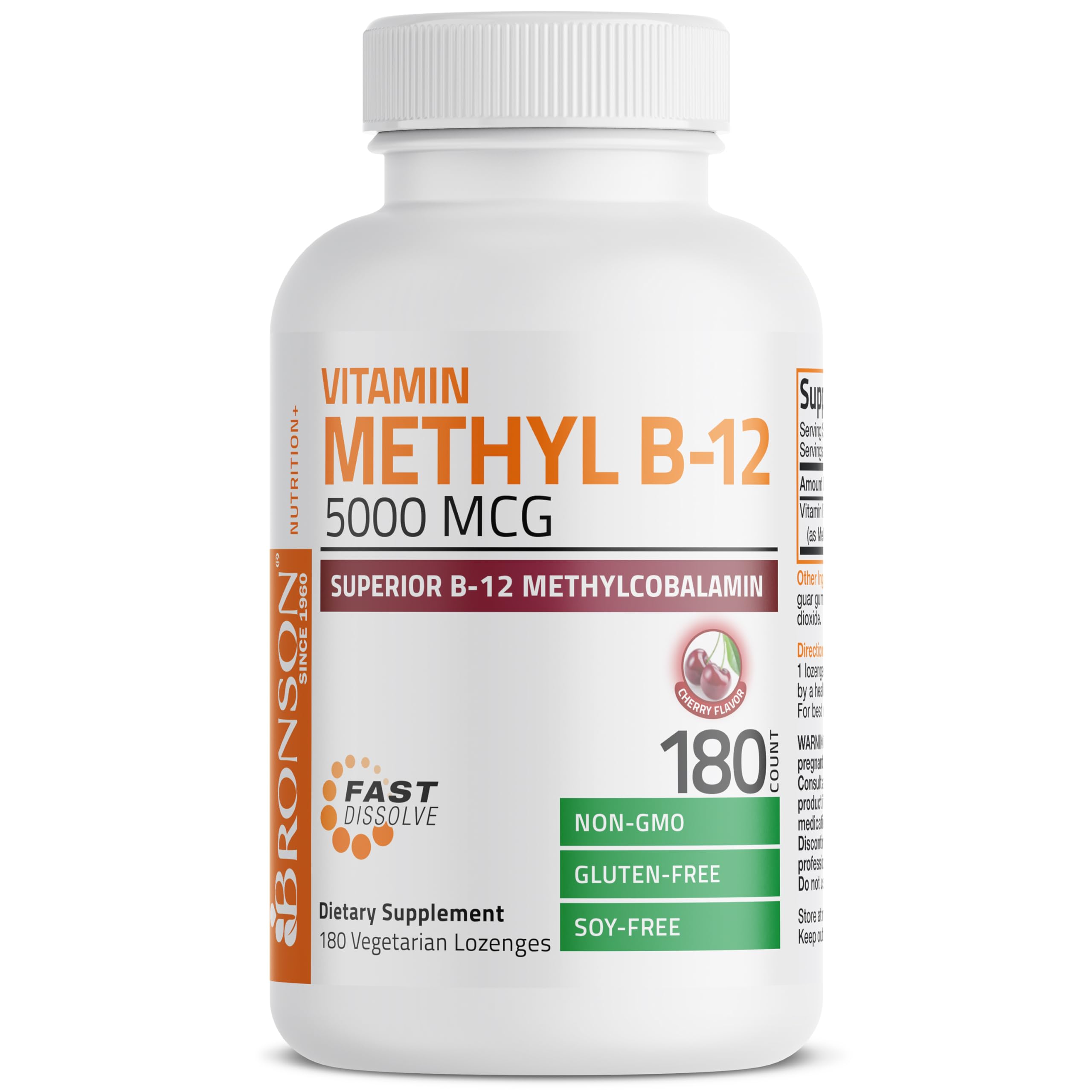 Bronson Methyl B12 5000 mcg: botella para energía sostenida.
