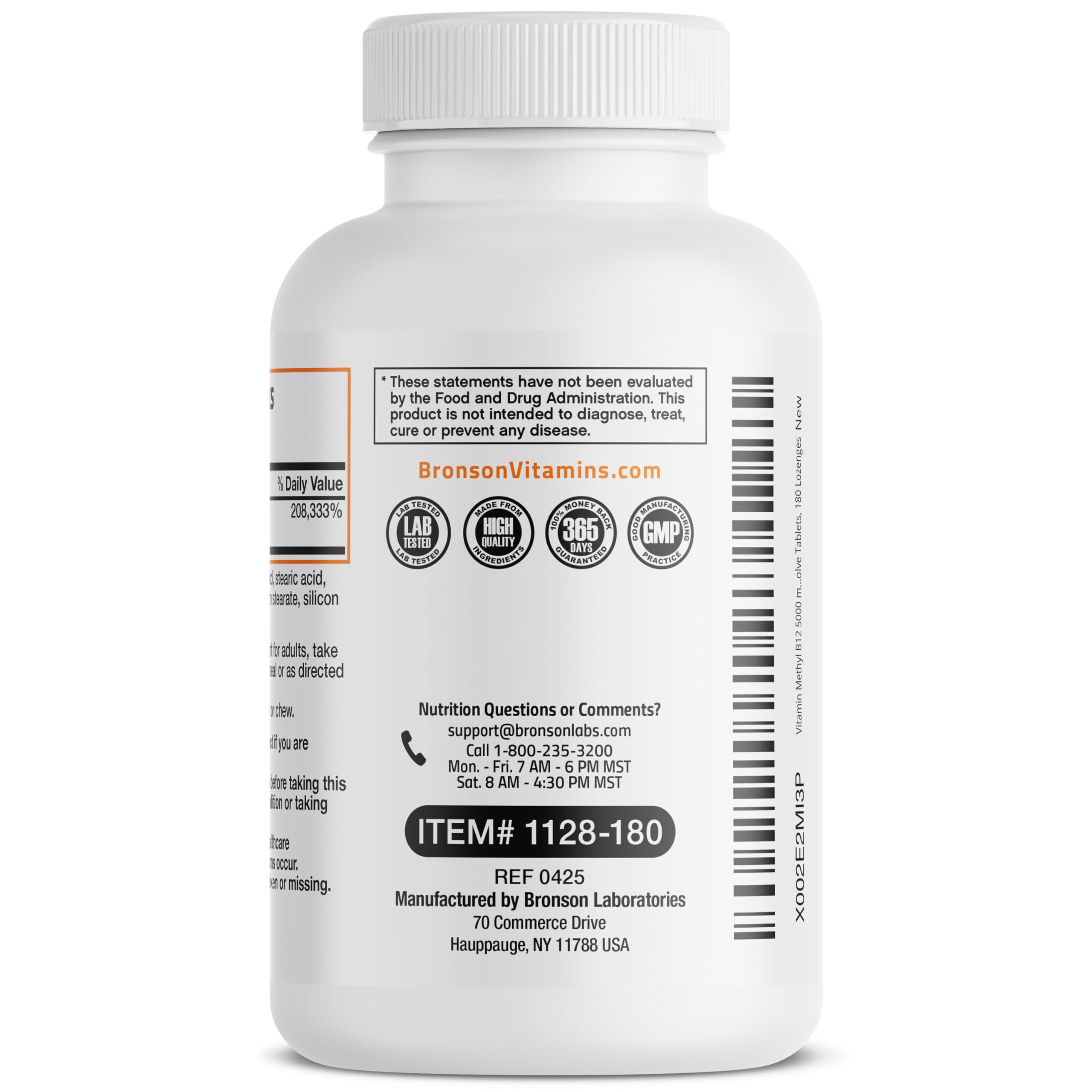 Bronson Methyl B12 5000 mcg: laboratorio certificado CGMP.