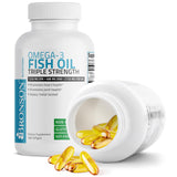 Bronson Omega 3: frasco de 180 cápsulas para suministro prolongado.