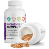 Bronson One Daily Multivitamin: etiqueta frontal resalta beneficios para mujeres 50+.