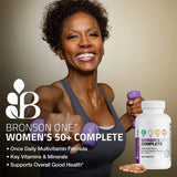Bronson One Daily Multivitamin con envase: fácil toma diaria para equilibrio y bienestar.