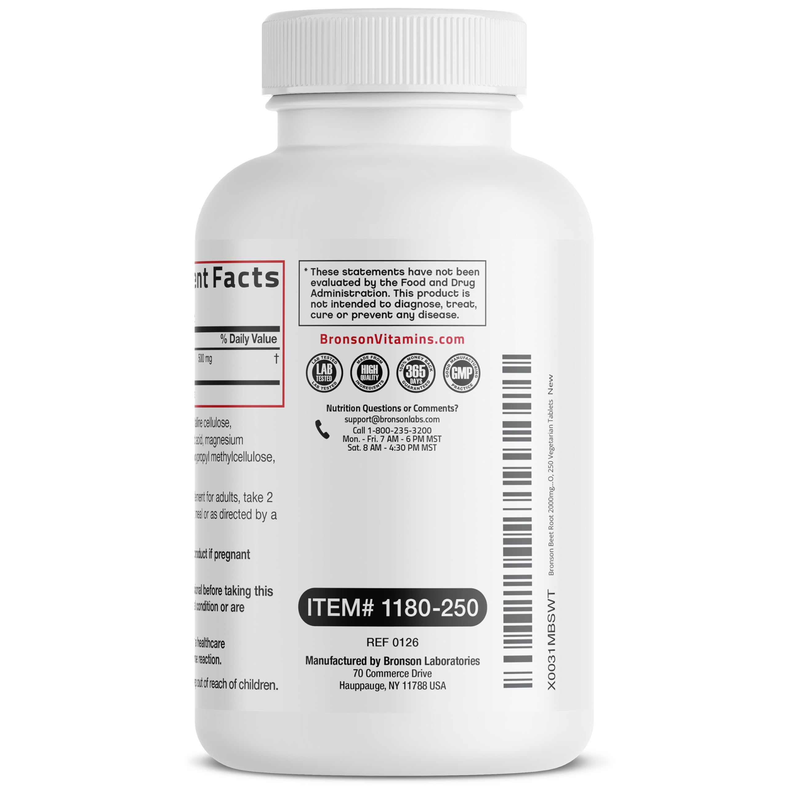 Bronson Remolacha: empaque en caja para almacenamiento cómodo.