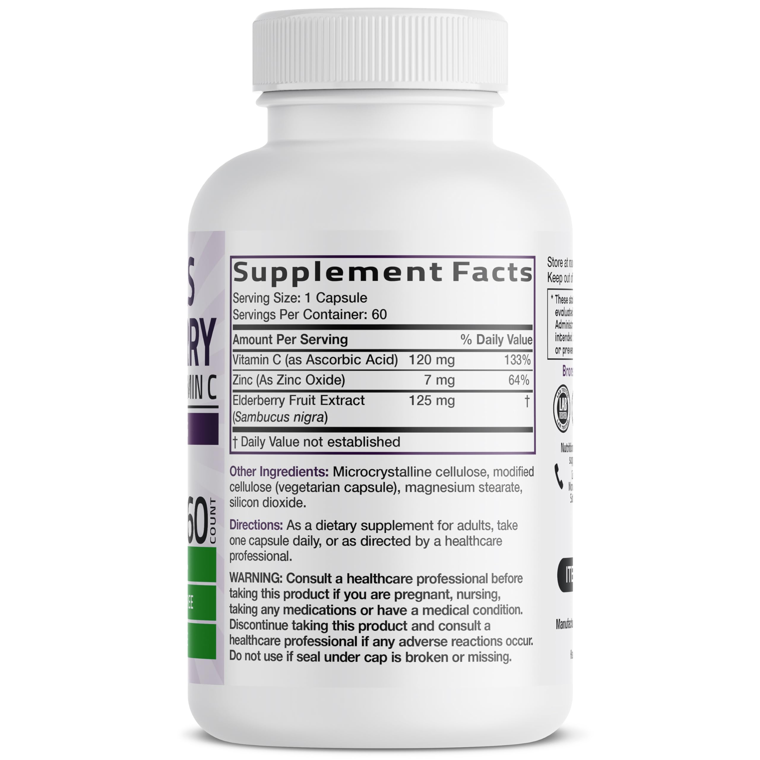 Bronson Sambucus: ingredientes clave zinc y vitamina C