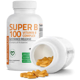 Tabletas Bronson Super B100 libres de gluten para dietas.