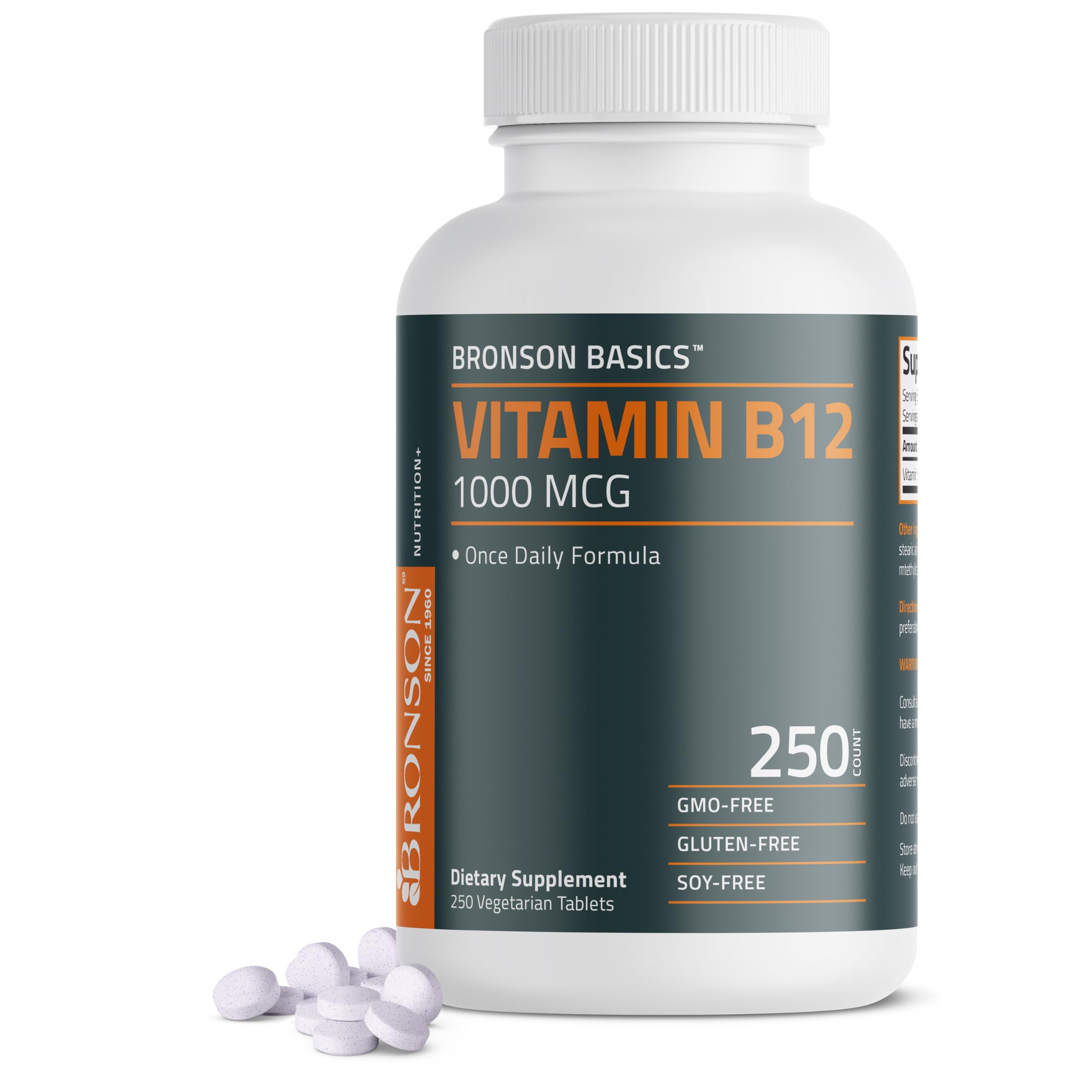 Bronson Vitamina B12 1000mcg, tableta diaria para apoyo energético natural