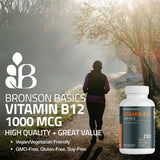 Etiqueta de Bronson Vitamina B12 con datos nutricionales claros