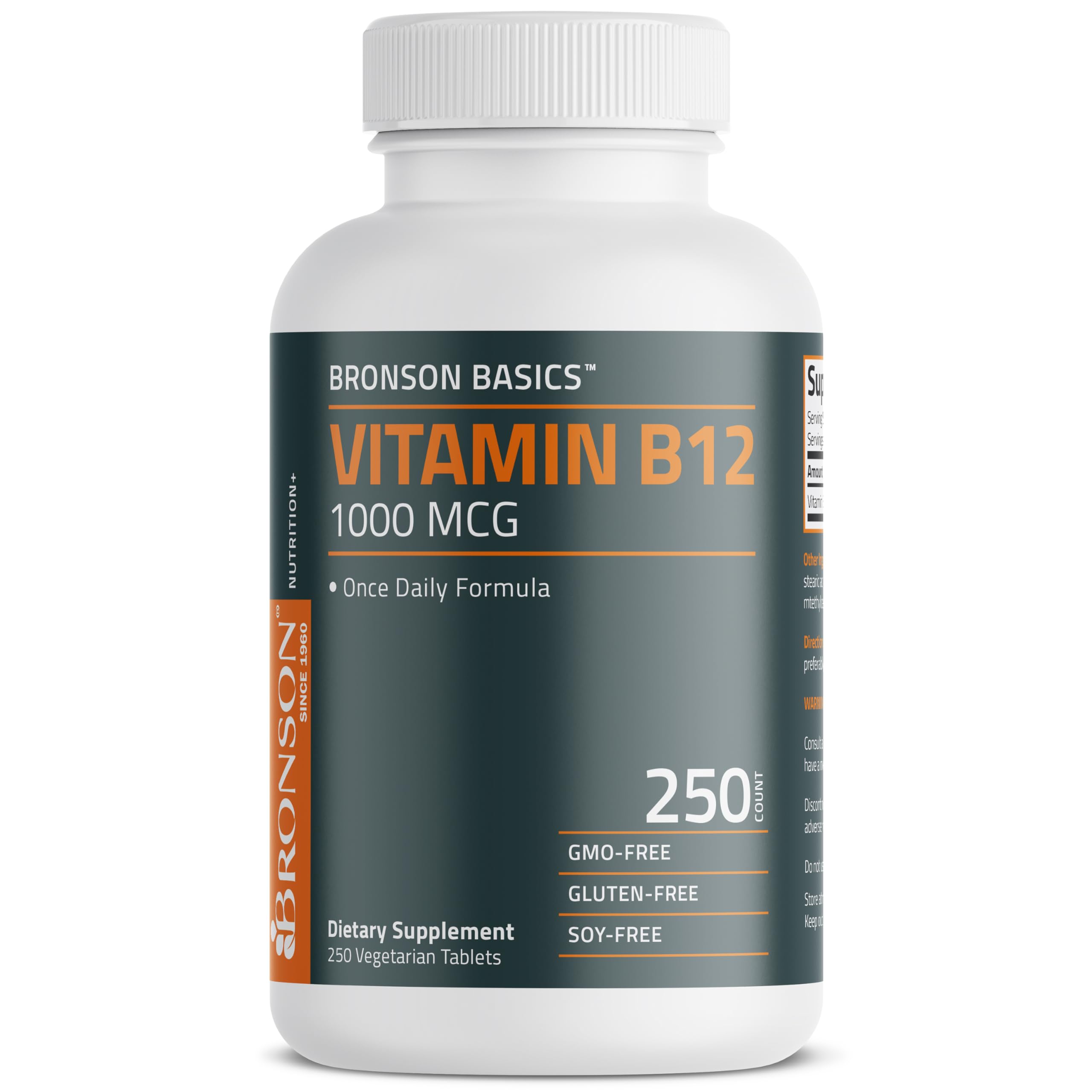 Tabletas vegetarianas Bronson B12 aptas para dietas