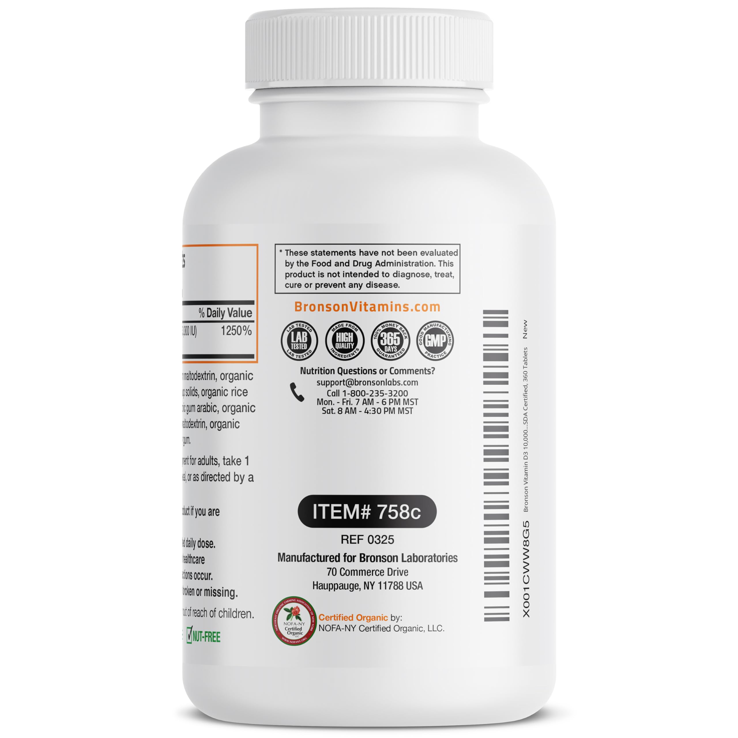 Bronson Vitamina D3 10000UI - tomando: dosis diaria con comida.