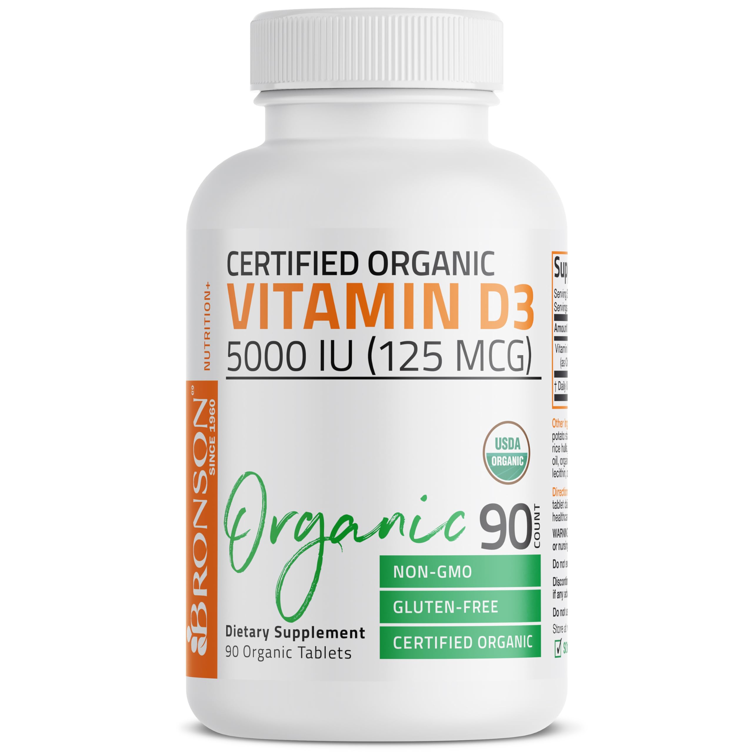 Bronson Vitamin D3 sin GMO para dietas conscientes